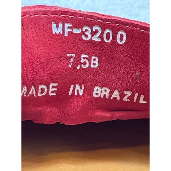 Mercanti Fiorentini Women's Size 7.5 Red Suede Driving Moc Slip On Casual Loafer - Picture 3 of 10